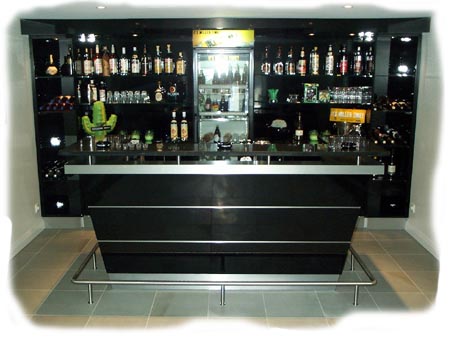 Hausbar hochglanz schwarz